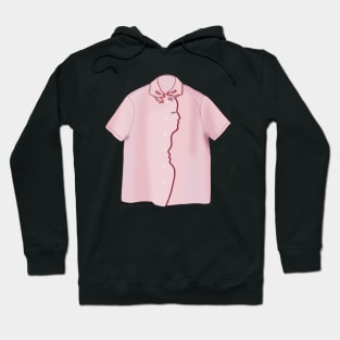 Fashion illustration of a pink polo collared short sleeve t-shirt Hoodie